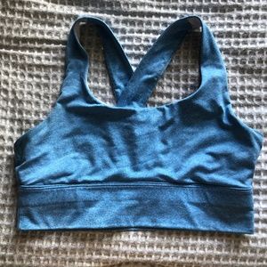 GapFit Blue Longline Cross Back Medium Impact Sports Bra XS Light Blue